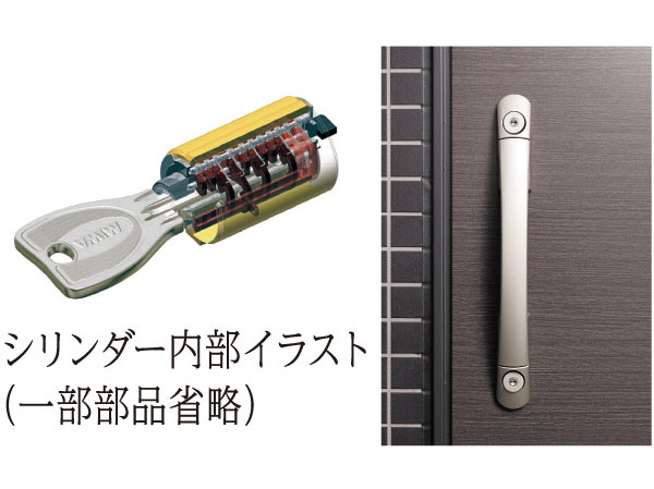 Security.  [Double lock of progressive cylinder] It established a high security cylinder to the front door 2 places. There are excellent resistance to incorrect lock, Key is a reversible type, Operability is smooth.