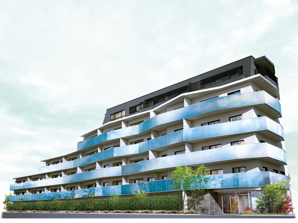 Buildings and facilities. Easy to walk in flat, Approach from the train station. There in the earlier, Balcony of glass connected to the undulating is impressive, Sensibility rich Residence. Warmth of life, Green of moisture, By glare and reflection of glass, Ai sound a variety of essence, We invite you to lively lived about sparkling. (Exterior view)