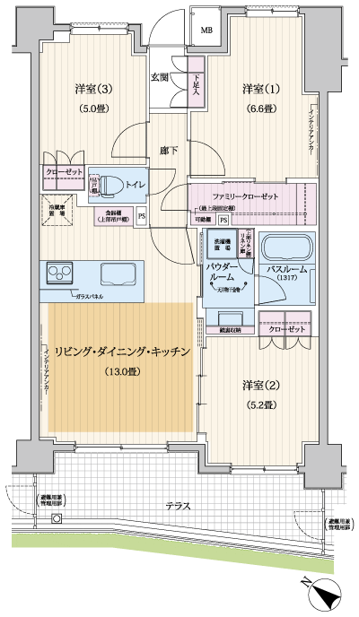 Floor: 3LDK + Fc, occupied area: 65.82 sq m, Price: 42,100,000 yen, now on sale