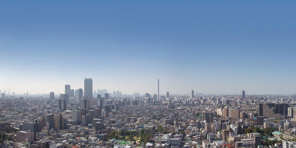 Features of the building.  [Low-rise residential areas spread to south, Open location] (South ~ Southwest view photos) ※ View photo of the two points, Local (a height of about 90m ・ 28th floor equivalent) taken from the (October 2011 shooting) was to those, In fact a somewhat different in those subjected to some image processing. Current view ・ Landscape is not intended to be guaranteed over future.