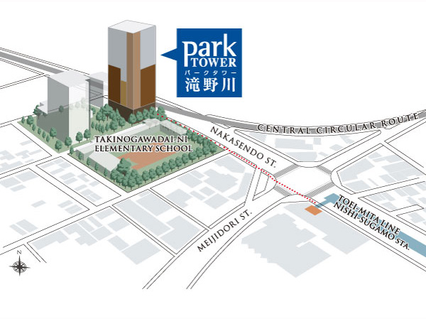 Other. Direct local peripheral location concept illustration 3-minute walk from the "Nishi-sugamo" station in Otemachi 15 minutes! Toei Mita Line a 3-minute walk "Nishi-sugamo" Station and walk nine minutes of the JR Saikyo line from "Itabashi" station, Directly connected to the city center in two lines. For example,, Otemachi that office gather is, 15 minutes from the "Nishi-sugamo" station. Commute ・ Birth to free time to shorten the commute time, It brings a smarter every day.