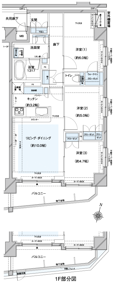 Floor: 3LDK + WIC, the occupied area: 65.88 sq m