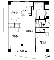 Floor: 3LDK + 3WIC, occupied area: 65.01 sq m
