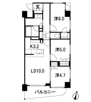 Floor: 3LDK + WIC, the occupied area: 65.88 sq m