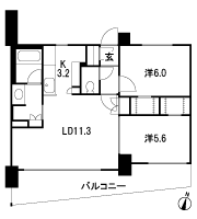 Floor: 2LDK + 2WIC + SIC, the occupied area: 57.77 sq m