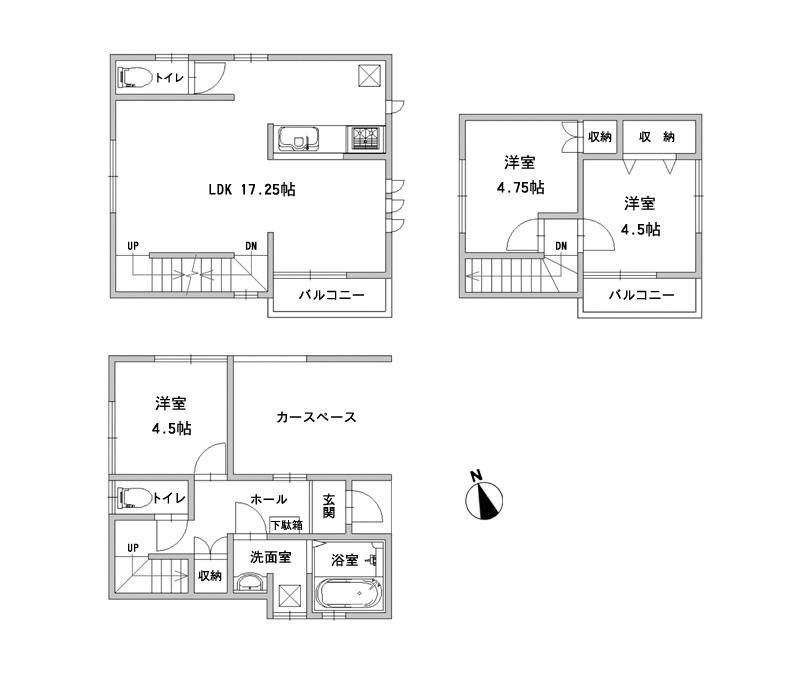 Floor plan. 42,800,000 yen, 3LDK, Land area 60.46 sq m , Building area 87.47 sq m floor plan