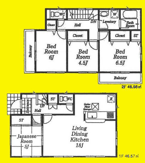 Floor plan. (1), Price 35,800,000 yen, 4LDK, Land area 104.34 sq m , Building area 93.55 sq m