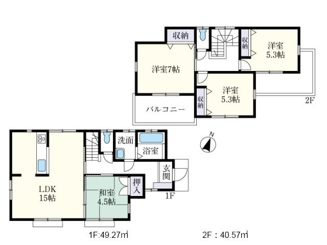 Floor plan. 33,800,000 yen, 4LDK, Land area 115.1 sq m , Building area 89.84 sq m Kiyose Nakazato 5-chome 7 Building Floor plan