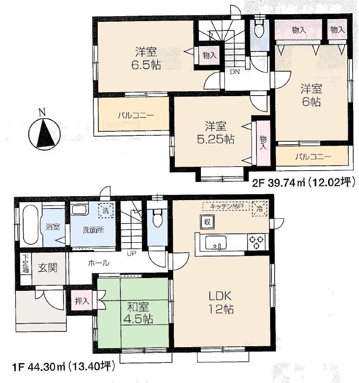 Floor plan. (D Building), Price 36,300,000 yen, 4LDK, Land area 120.18 sq m , Building area 84.04 sq m