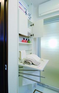 Other Equipment. The wall of the wash room, Ensure the storage space to put a towel and change of clothes, such as "little things". You can use to enable the space since the collapsible when not in use.