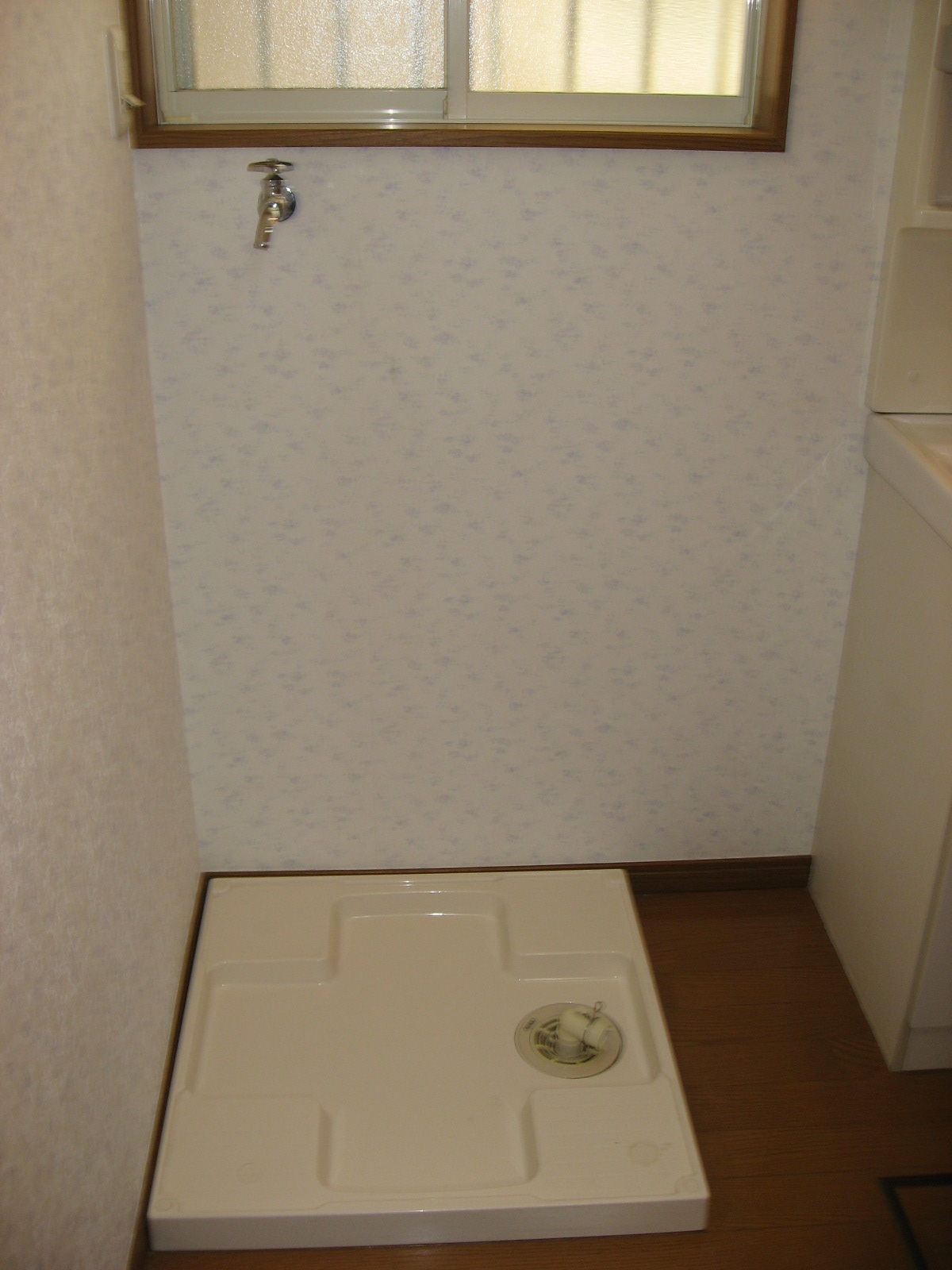 Washroom. Indoor washing machine waterproof bread in a wide dressing room!