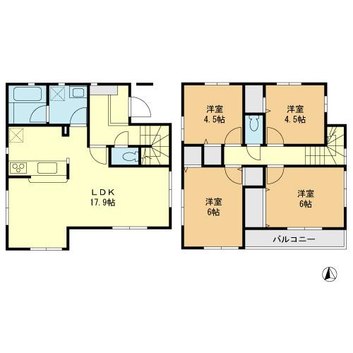 Floor plan. 39,800,000 yen, 4LDK, Land area 118.37 sq m , Building area 90.72 sq m floor plan