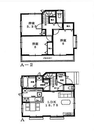 Floor plan. (A Building), Price 35,800,000 yen, 3LDK, Land area 100.3 sq m , Building area 79.69 sq m