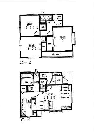 Floor plan. (C Building), Price 35,500,000 yen, 3LDK, Land area 100.1 sq m , Building area 79.28 sq m