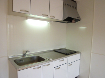 Kitchen. Storage-rich kitchen with hanging cupboard