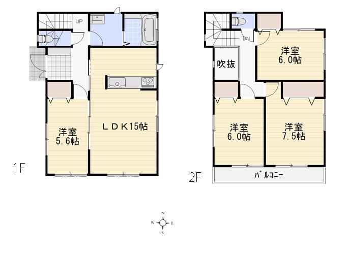 Floor plan. (1 Building), Price 36,800,000 yen, 4LDK, Land area 120.23 sq m , Building area 96.67 sq m