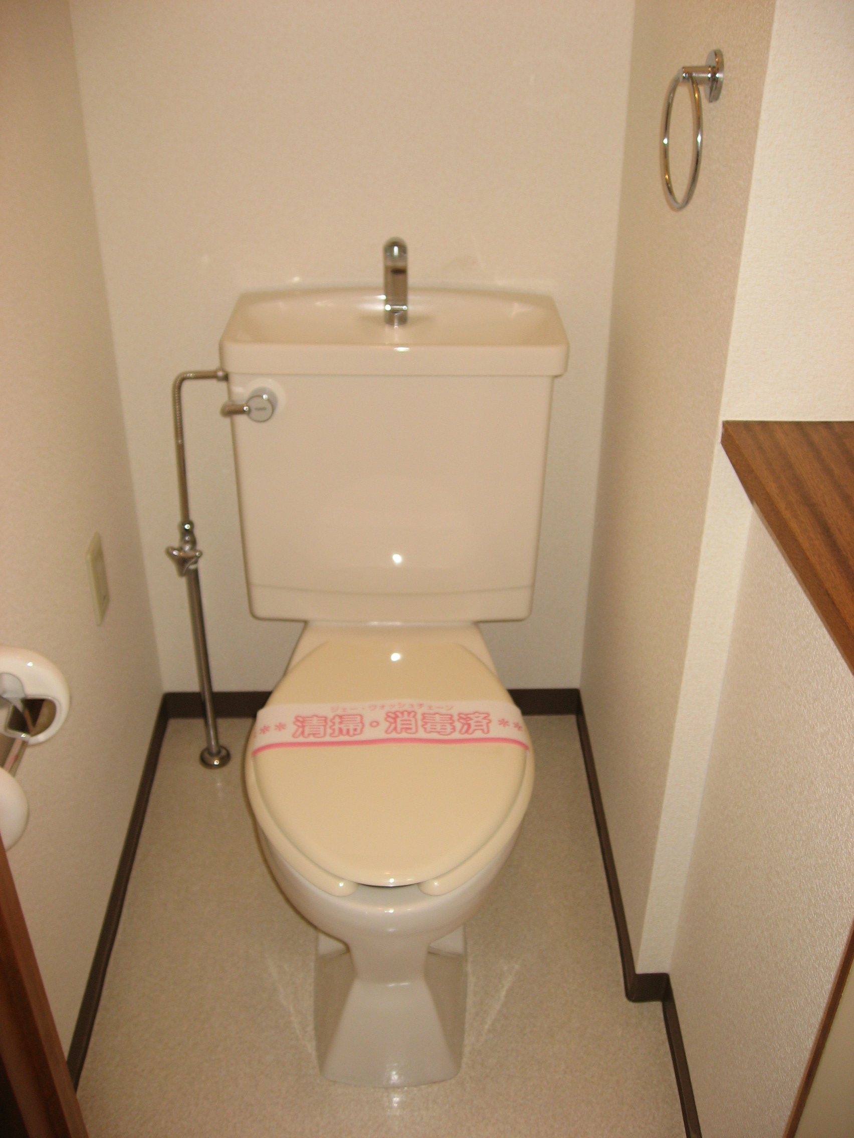 Toilet. There is also a storage shelf convenient to the top!