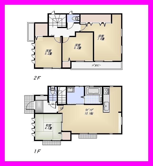 Floor plan. 44,800,000 yen, 4LDK, Land area 107 sq m , Building area 85.58 sq m