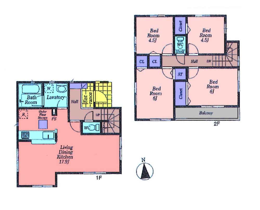 Floor plan. 39,800,000 yen, 4LDK, Land area 118.37 sq m , Building area 90.72 sq m