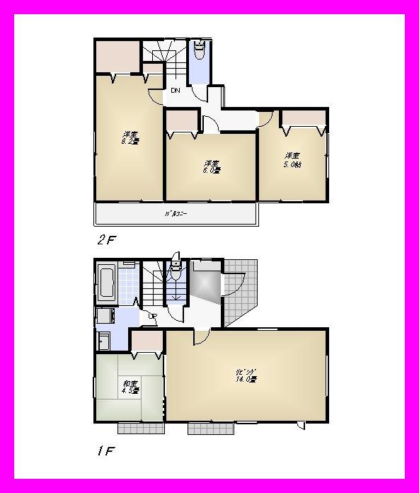 Floor plan. 41,800,000 yen, 4LDK, Land area 117.61 sq m , Building area 92.73 sq m