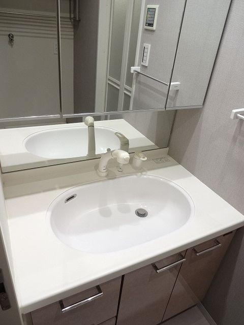 Wash basin, toilet. Bathroom vanity