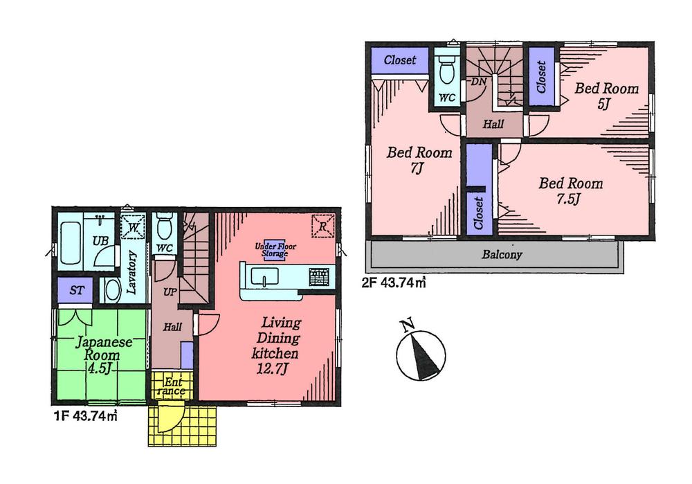 Floor plan. 39,800,000 yen, 4LDK, Land area 110.18 sq m , Building area 87.48 sq m