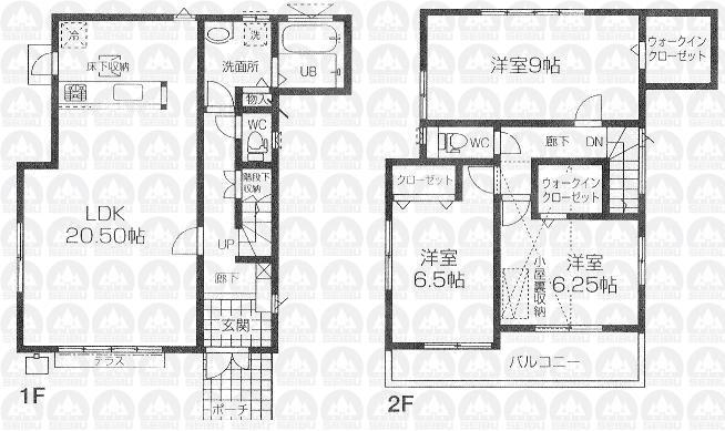 Floor plan. (4 Building), Price 31,800,000 yen, 3LDK, Land area 111.05 sq m , Building area 102.68 sq m