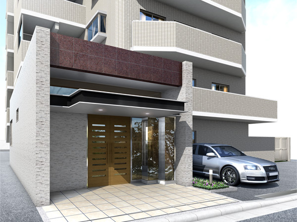 Shared facilities. Entrance Rendering