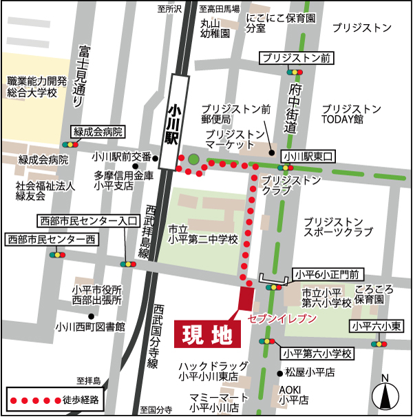 Surrounding environment. Local guide map