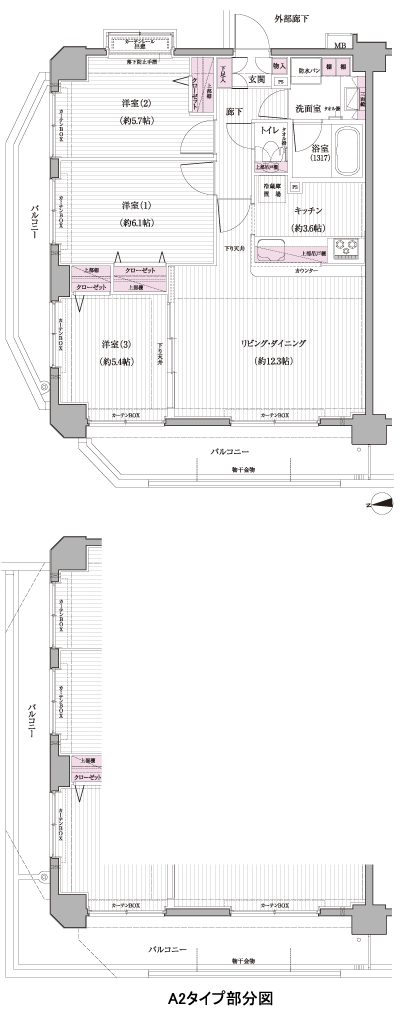 Floor: 3LDK, occupied area: 68.82 sq m