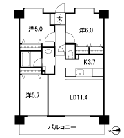 Floor: 3LDK, occupied area: 66.15 sq m