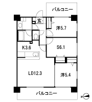 Floor: 2LDK + S, the occupied area: 68.82 sq m