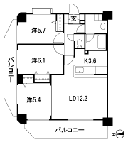 Floor: 3LDK, occupied area: 68.82 sq m