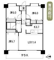 Floor: 3LDK, occupied area: 66.15 sq m