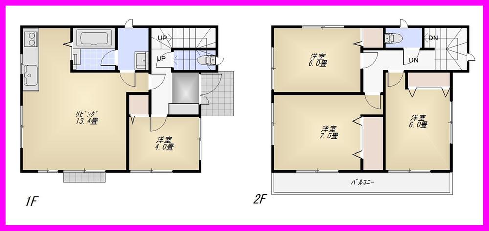 Floor plan. (D Building), Price 44,800,000 yen, 4LDK, Land area 111.75 sq m , Building area 88.6 sq m