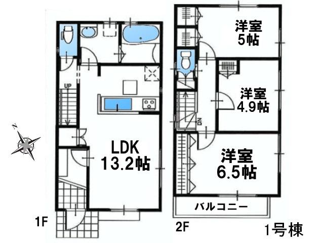 Floor plan. 37,800,000 yen, 3LDK, Land area 91.92 sq m , Building area 72.9 sq m Kodaira Hanakoganeiminami-cho 3-chome 1 Building Floor plan
