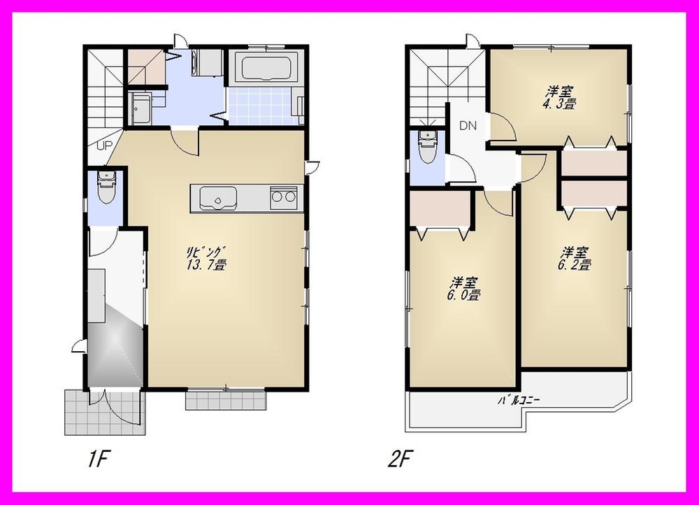 Floor plan. 33,900,000 yen, 3LDK, Land area 85.56 sq m , Building area 86.28 sq m