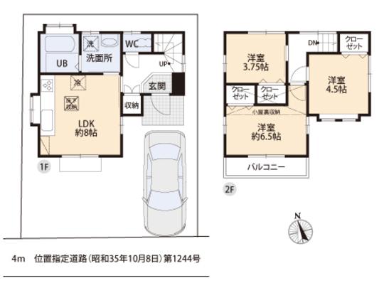 Floor plan. 29,800,000 yen, 2DK, Land area 71.68 sq m , Building area 55.68 sq m floor plan