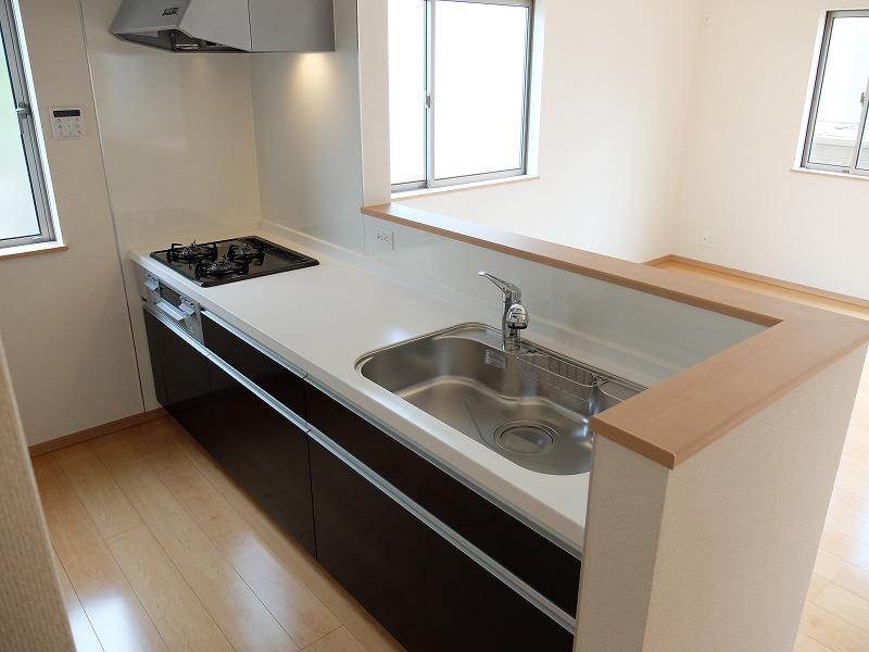 Kitchen. Overlooking the dining space from the kitchen