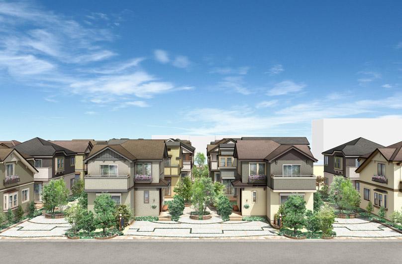 Cityscape Rendering. It combines the convenience and quiet living environment to the "Kodaira Suzukicho", 42 born in the compartment scale of "fine coat Hitotsubashigakuen Commons". Create a new town to share the comfort of the people who live in the whole city (streets Rendering)