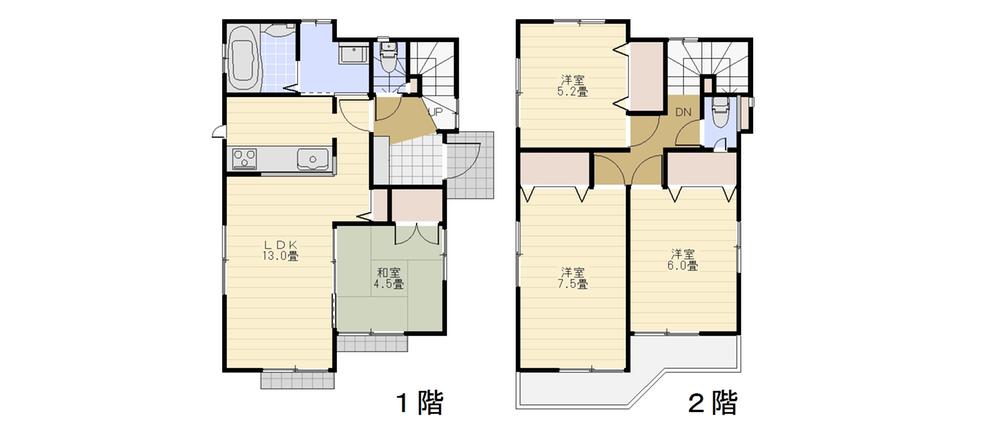 Floor plan. 37,800,000 yen, 4LDK, Land area 110.02 sq m , Building area 87.98 sq m local photo