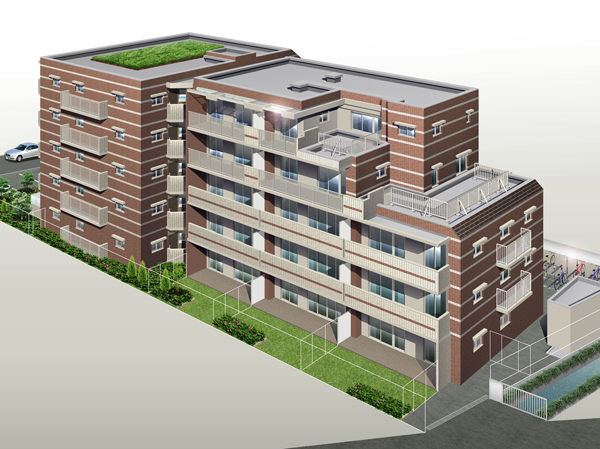 Shared facilities.  [Exterior - Rendering] It shines wrapped in brightness and light brown and natural brown outer wall close to the white some dignity elegant facade to the lush streetscape of trees, It has realized the exterior design that will also feel the cosmopolitan sensibility at the same time.