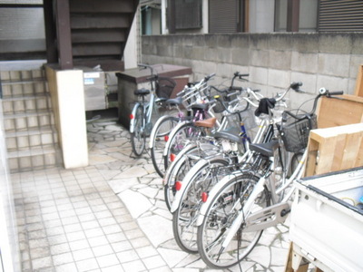 Parking lot. Bicycle parking space