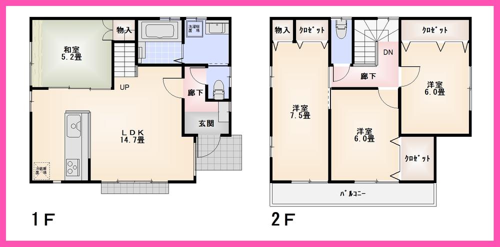 Floor plan. (4 Building), Price 35,800,000 yen, 4LDK, Land area 115 sq m , Building area 91.52 sq m