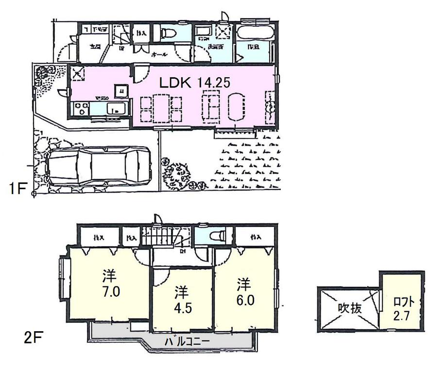Floor plan. 45,800,000 yen, 3LDK, Land area 99.94 sq m , Building area 78.66 sq m