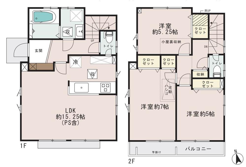 Floor plan. (Building 2), Price 41,900,000 yen, 3LDK, Land area 100 sq m , Building area 79.9 sq m