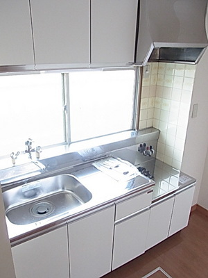 Kitchen. Two-burner gas stove installation Allowed Kitchen