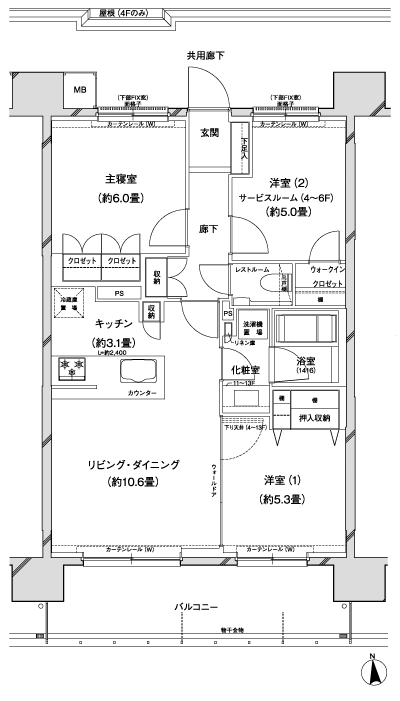 Floor: 3LDK + WIC (7 ~ 13F) / 2LDK + S (storeroom) + WIC (5 ~ 6F), the occupied area: 66.33 sq m, Price: 50,660,000 yen, now on sale