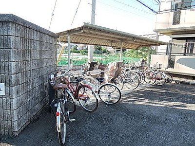Entrance. Covered parking lot