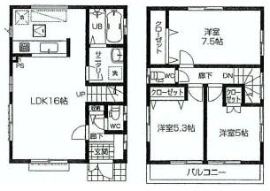 Floor plan. 44,800,000 yen, 3LDK, Land area 102.64 sq m , Building area 79.48 sq m